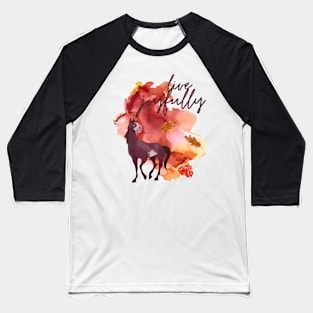 Live Joyfully Watercolour Horse Baseball T-Shirt